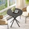 Round Table with X-Legs, 80 Cm - Kitchen and Dining Table for Home Office, or As Coffee Table - Black