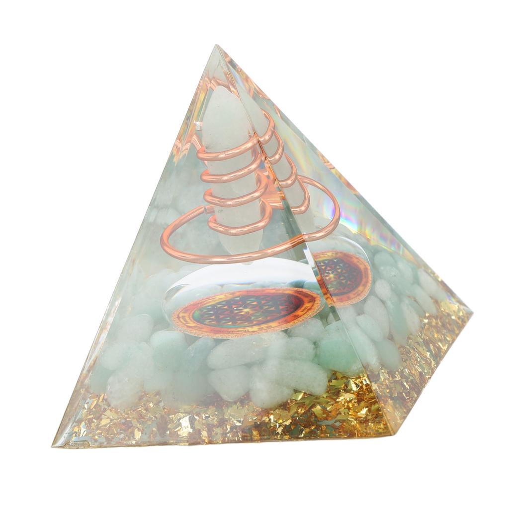 Generator de energie cristalină piramidă orgonită 6cm piatră cupru lucrat manual piramidă decor pentru pozitiv