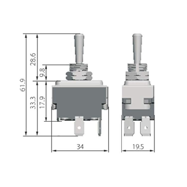 Single poles Double Throw 4 Pin Switches Electrical Component Simple to Use for Stable Electrical Circuit Management