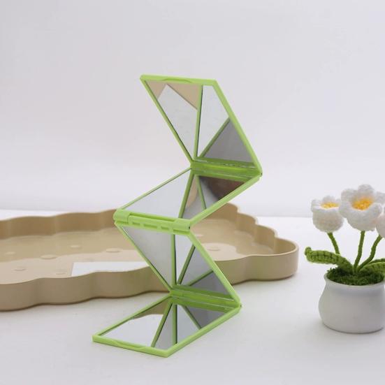 Multi-Angle Folding Self Haircutting Mirror Head Back View Available Foldable Makeup Mirror 4-Way