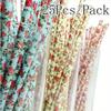 Disposable Paper Straws Biodegradable Floral Daisy Rose Flower Paper Straws Birthday Wedding Party Desktop Decoration Wholesale