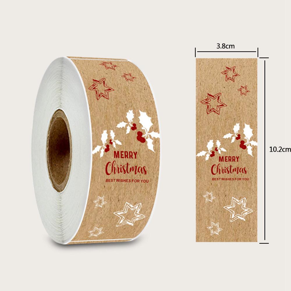 High-Quality 150Pcs/Roll High-Quality Merry High-Quality Christmas High-Quality Stickers High-Quality Kraft High-Quality Paper High-Quality