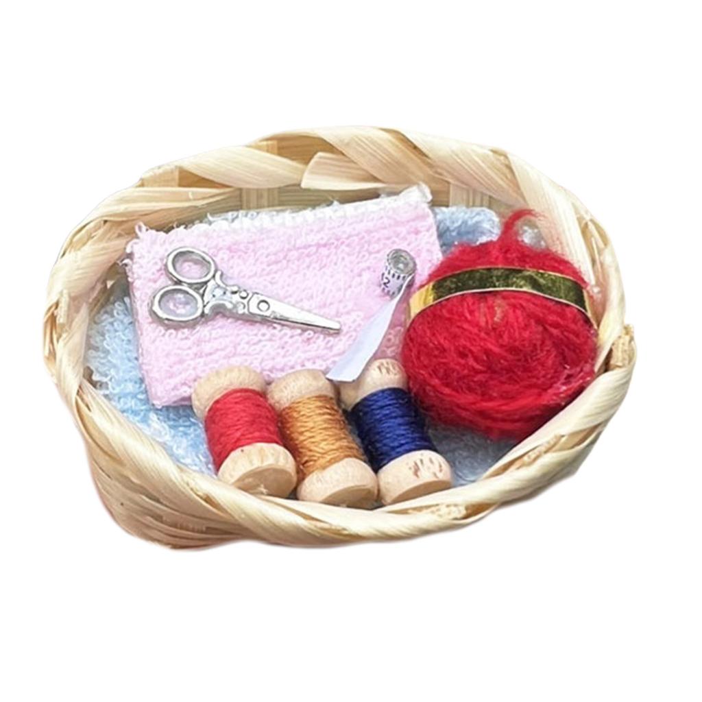 Multipurpose Dollhouses Miniature Laundry Basket with Sturdy Fabric Clothes and Faux Soap 1 12 Scale Model Accessory