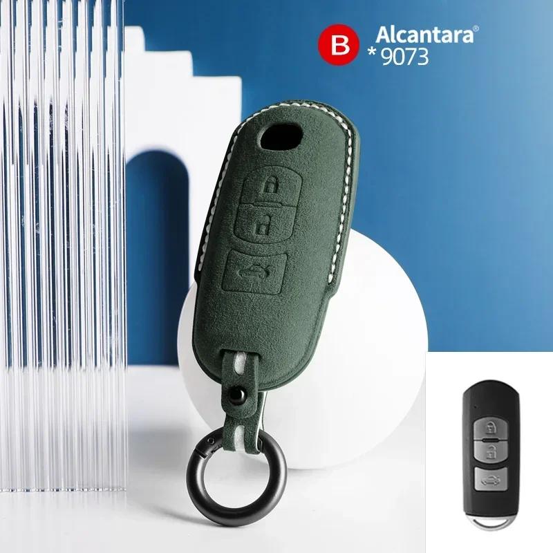 Interior Mouldings Alcantara Suede Car Key Case Cover For Mazda CX50 CX60 CX90 2 3 5 6 CX3 CX5 CX7 CX9 CX8 Keychain Remote Prote
