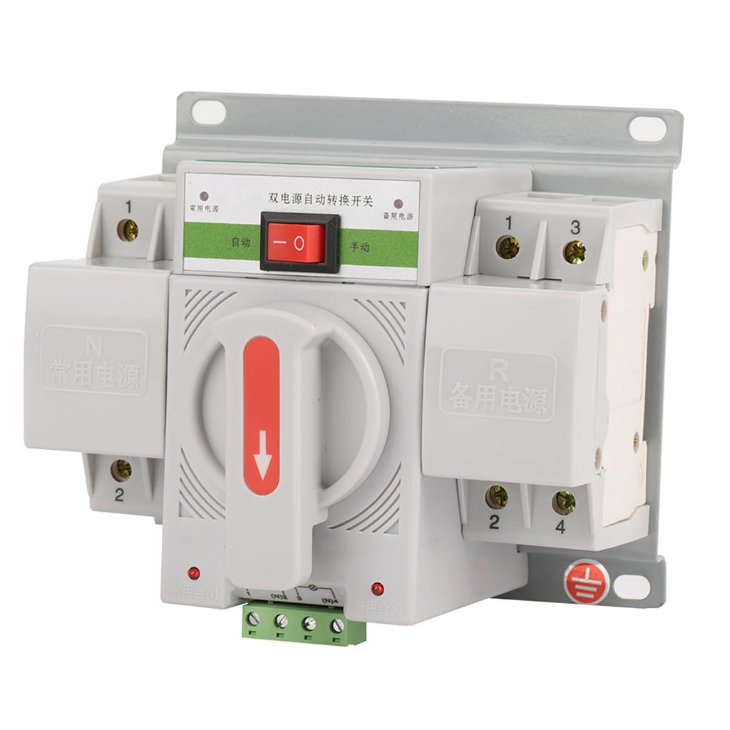 1pc Automatic Transfer Switch 220V 63A 2P Mini Dual Power Automatic Transfer Switch Circuit Breaker