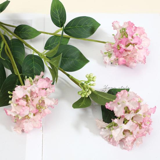 3 Branch Artificial Flower Bouquet with 3-Head Blooms Realistic Faux Silk Flower Bouquet with Stem for Wedding Party Home Office Decor