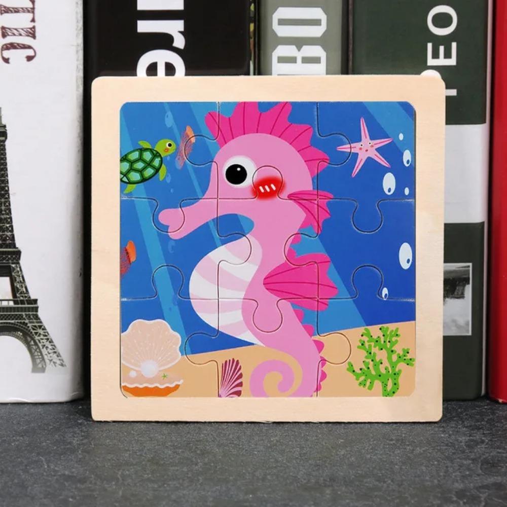 9 ks Drevené puzzle malej veľkosti Montessori hračky pre bábätká Skladačka 3D puzzle dosková hra Vzdelávacie hračky pre deti Darček