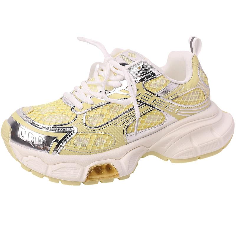 Fashion casual muffin shoes design sense thick sole summer retro breathable mesh comfortable girls sports shoes