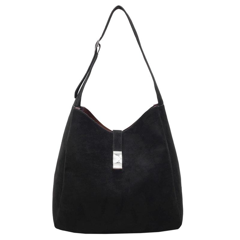 Large capacity commuter tote bag women's 2025 new autumn and winter premium sense retro suede going out shoulder bag