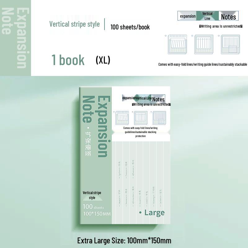 Expandable Sticky Notes Notebook with Adhesive Lined Pages for Students