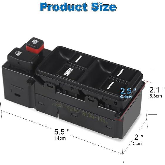 

Window Switch Compatible with Honda Accord Sedan 2003 2004 2005 2006 2007, Driver Side Master Power Window Switch, Replacement for 35750-SDA-H12,