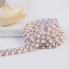 New Arrival Blingbling Yardage Strip Shape Iron on Crystal Rhinestone Break Line Hot Fix Design Patch Pearl Bead Applique