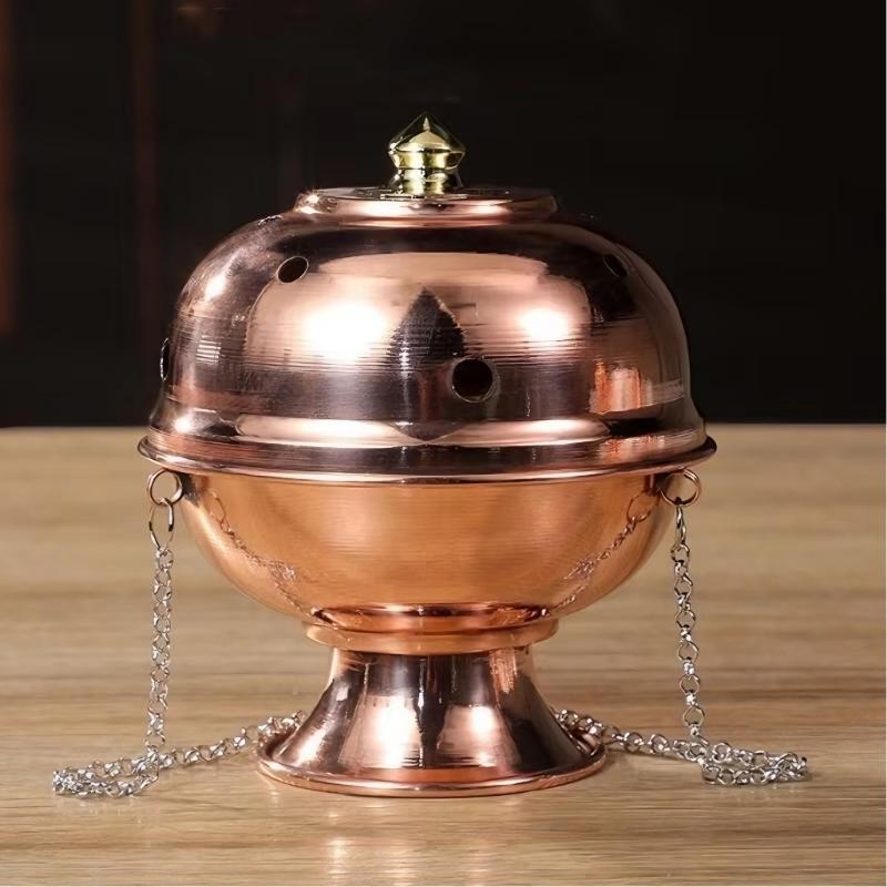 Classical Copper Hanging Incenses Burners Traditional Tibetan Censers Stove with Chain For Family Use And Table Decors