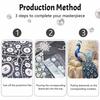 Frameless DIY Pearl Bead Painting Kit Elegant Peacock Pattern Creative Relaxing Craft Canvas Home Decor Gift for Adults