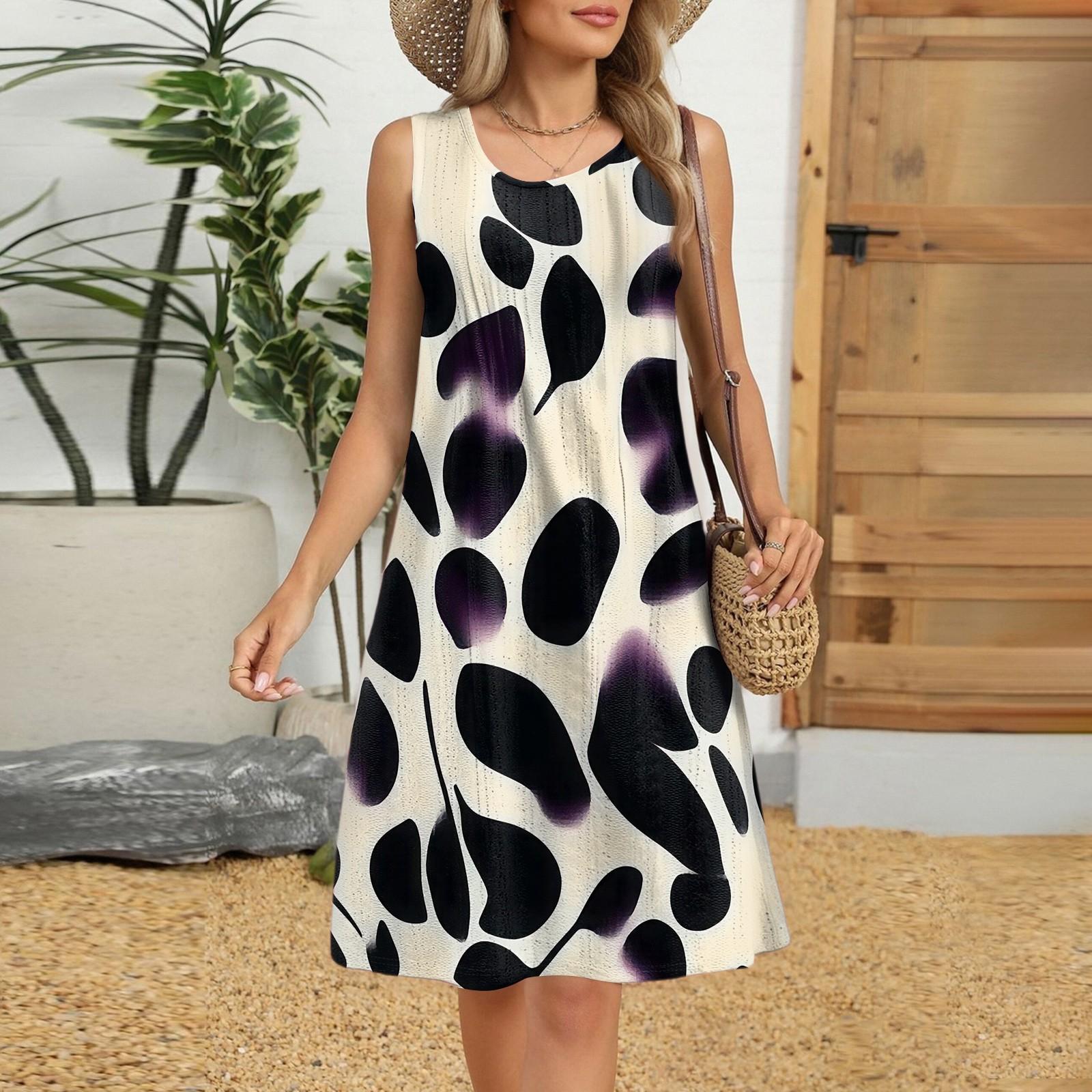 

Женское повседневное модное дышащее платье-жилет с цветочным принтом и карманами XL тёмно-синий