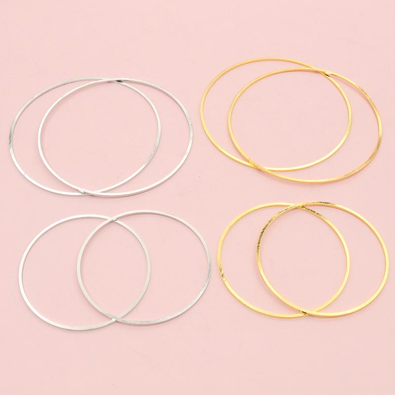 10pcs 60mm 80mm Brass Closed Ring Earring Wires Big Hoops Pendant Connectors Rings For DIY Jewelry Making Supplies Accessories