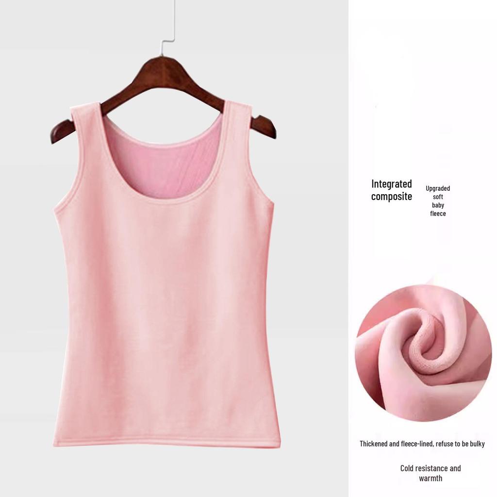 Women's Plus Velvet Thickened Camisole Vest - Warm Sleeveless Winter Base Layer.