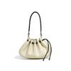 Summer Niche Top-grain Leather Shell Bag, Drawstring Drawstring, Single-shoulder Crossbody Handbag, Underarm Bag