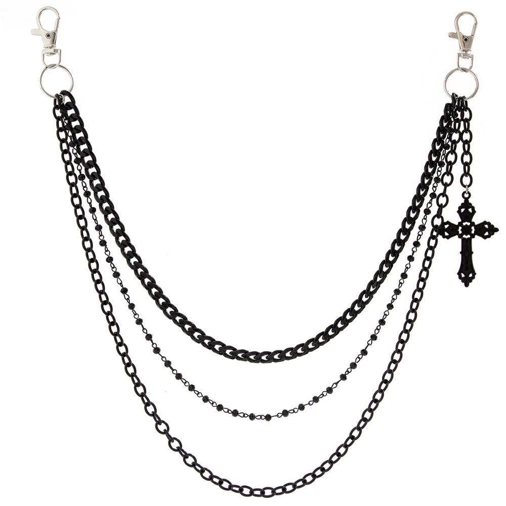 Tassel Punk Belt Chain Zinc Zinc Zinc Alloy Tassel Jeans Chain Retro Cross Waist Chain  Female