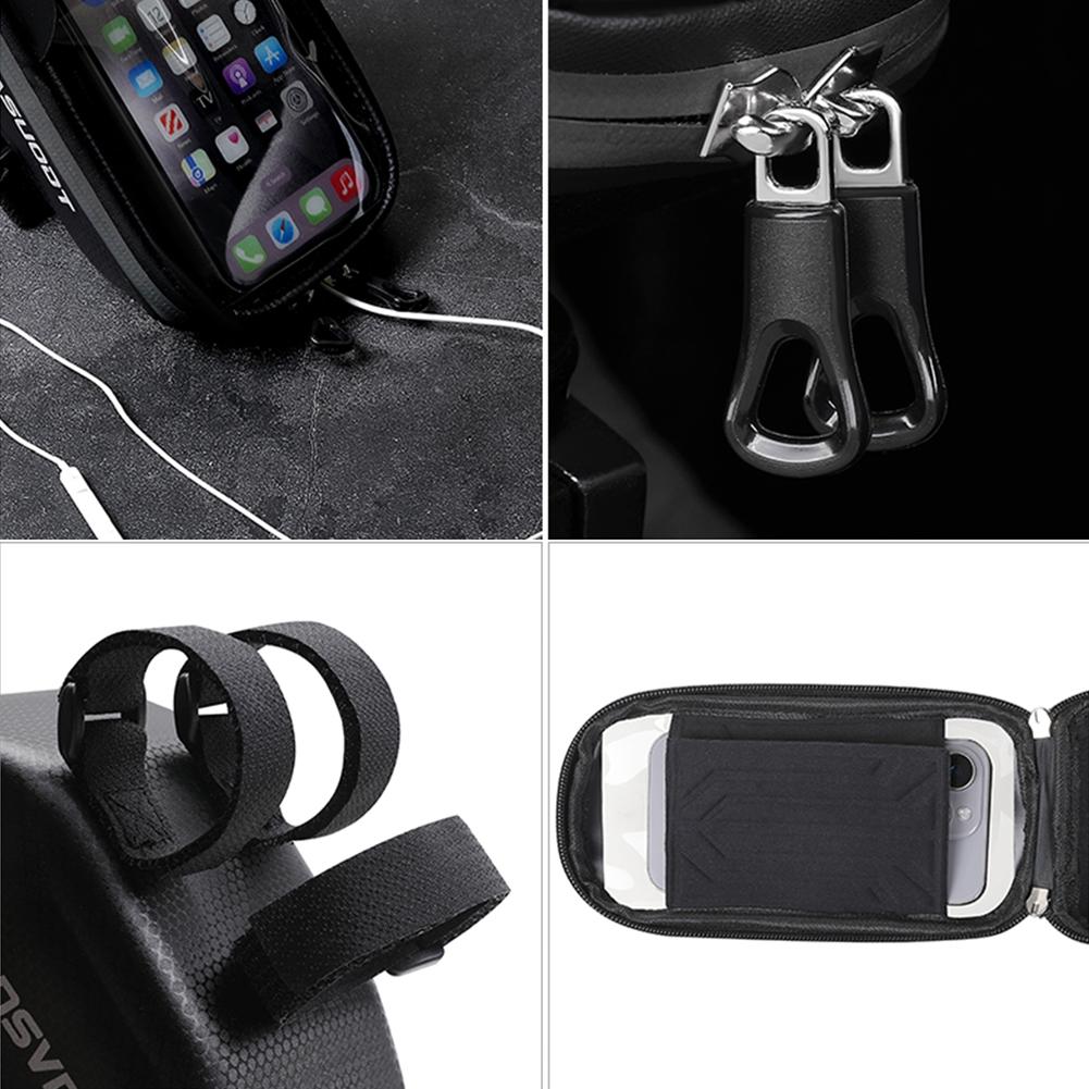 EVA Bicycle Front Frame Bag Waterproof Handlebar Cell Phone Bag Large Capacity Bike Top Tube Holder Case for Smart Phones