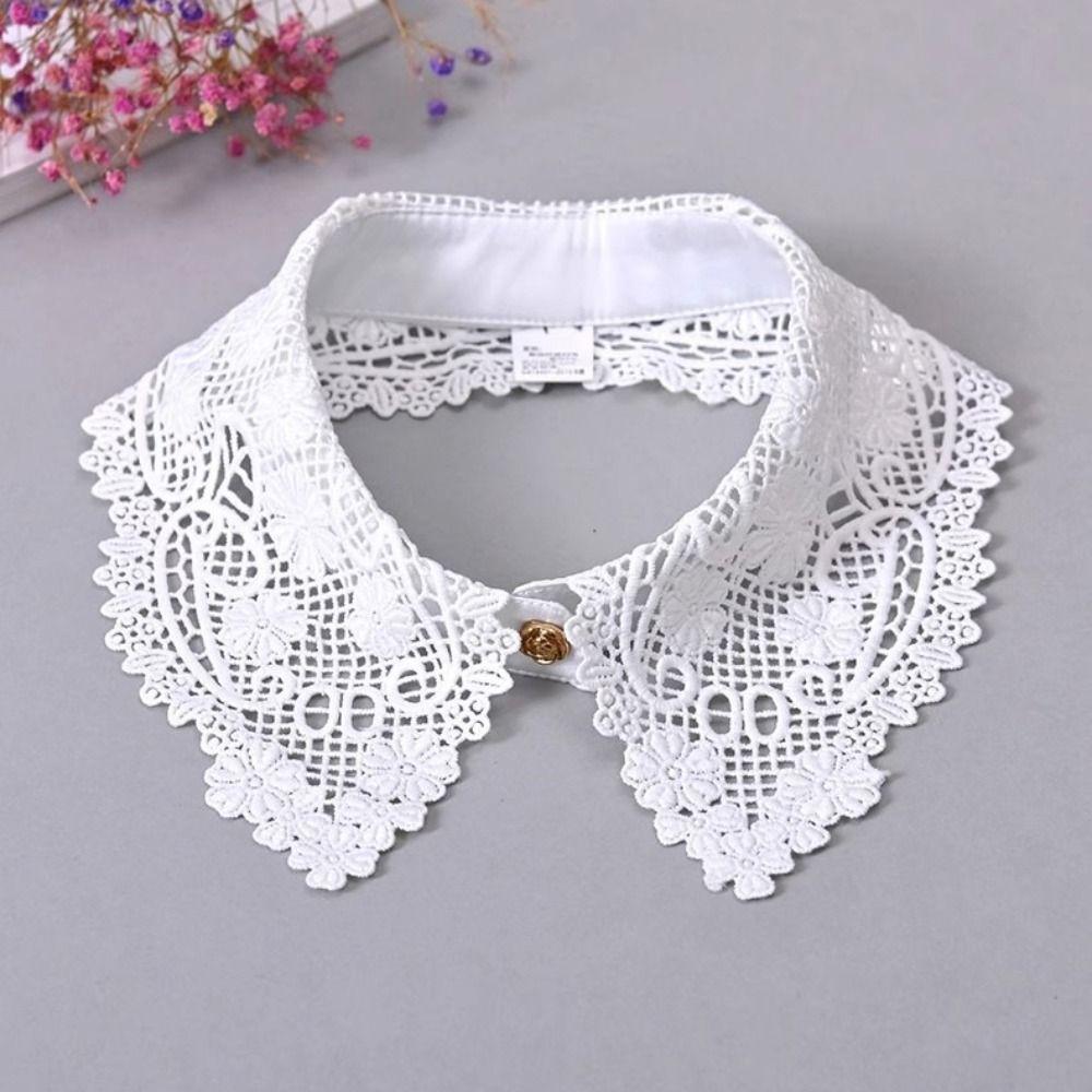 Black White Fake Collar Lace Floral Decoration Collar New Clothes Trim