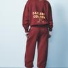 Fall and Winter Washing Effect Preppy Style Alphabet Plus Velvet Sweatshirt 3253837 Drawstring Jogger Pants 3253838