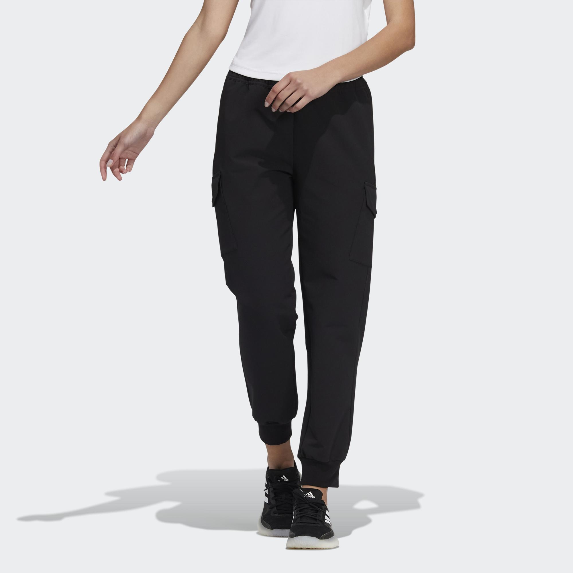 Adidas Sport Теплые спортивные штаны с манжетами и дышащей тканью Женские брюки черные — фото 2