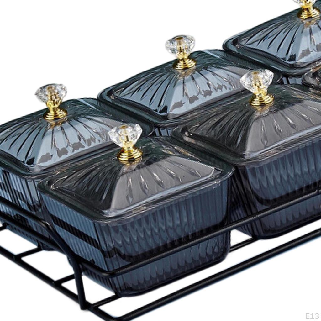 Divided Serving Dishes Appetizer Tray Caddy Platter Desserts Plate Dried Fruit