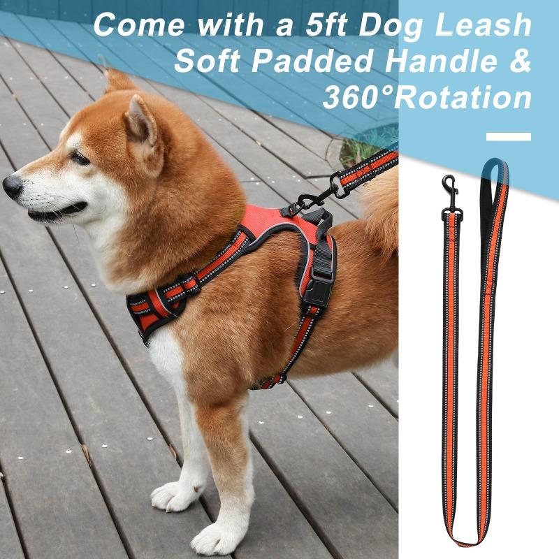 Hundeleine, Explosionsgeschützt, Stoßfest, Ausbruchsicher, Brust- und Rückenband für große Hunde, Reflektierende Hundeleine, Westenstil Haustier