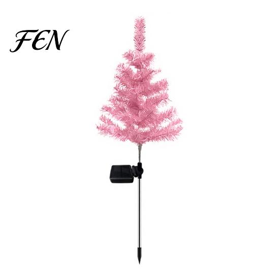 Outdoor Christmas Scene Decor Solar Tree Garden Stake Lights, IP65 Waterproof Crooked Lamp with Colorful Light for Yard Landscape Lighting Pathway