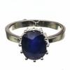 925Sterling Silver Natural Certified 4.25Ct Blue Sapphire Statement  Ring  US7