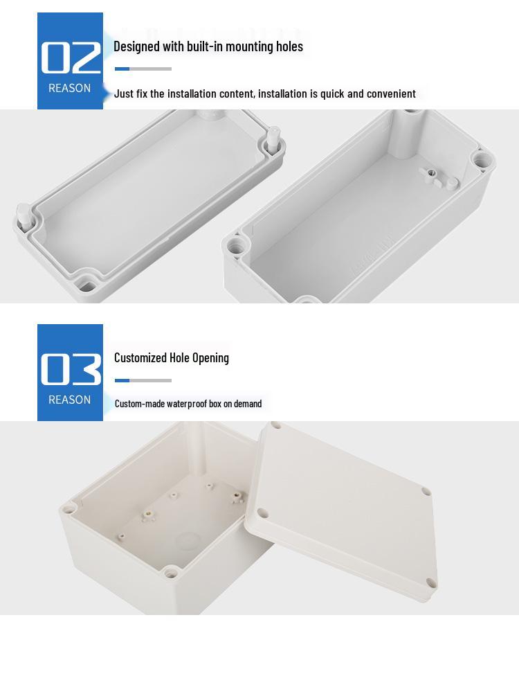 IP65 European Style Waterproof Explosion-Proof Plastic Junction Box, 280x190x130mm