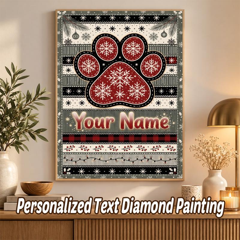 Christmas Custom Name Text 5D Diamond Painting Kit DIY Full Drill Diamond Art Decoration