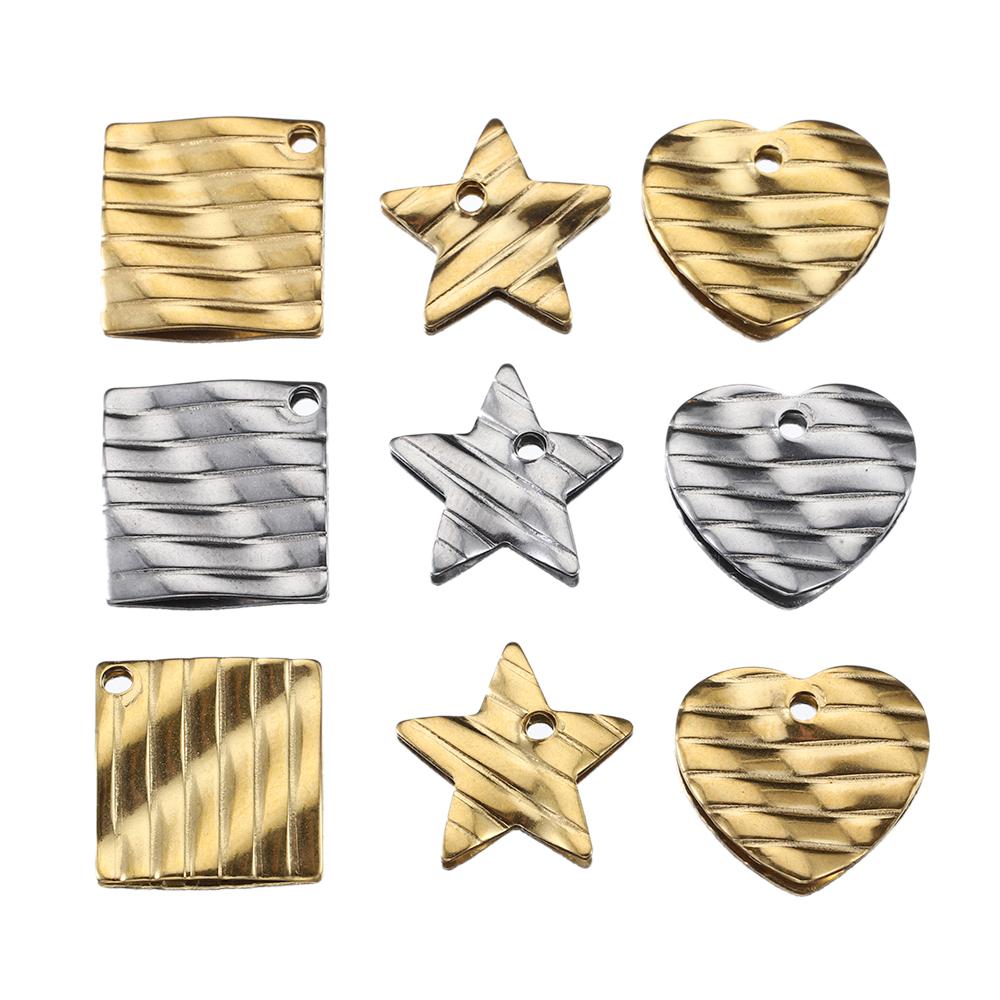 20pcs Gold Color Stainless Steel Stamping Geometry Earring Charms Connectors Charms Pendants for Jewelry Making DIY Wholesale
