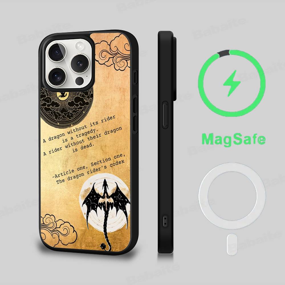 Anime F-Fourth Wing Phone Case Magnetic Case For IPhone 16 14 13 12 11 15 Pro Max Plus For Magsafe Wireless Charge Cover