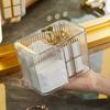 Acrylic Cosmetic Storage Boxes, Cotton Swabs, Makeup Pads, Desktop Storage Boxes with Lids, Transparent Divider Storage Boxes