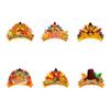 6pcs Kawaii Turkey Thanksgiving Headband Paper Colorful Festival Headdresses Performance Photo Props Hair Accessories Children
