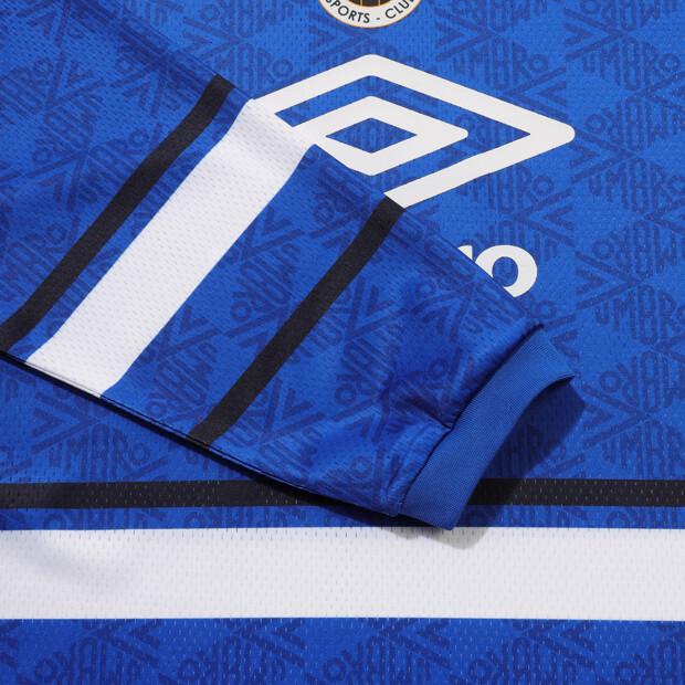 UMBRO Lace-Up Mesh Long Sleeve T-Shirt Blue Ur121Crl32