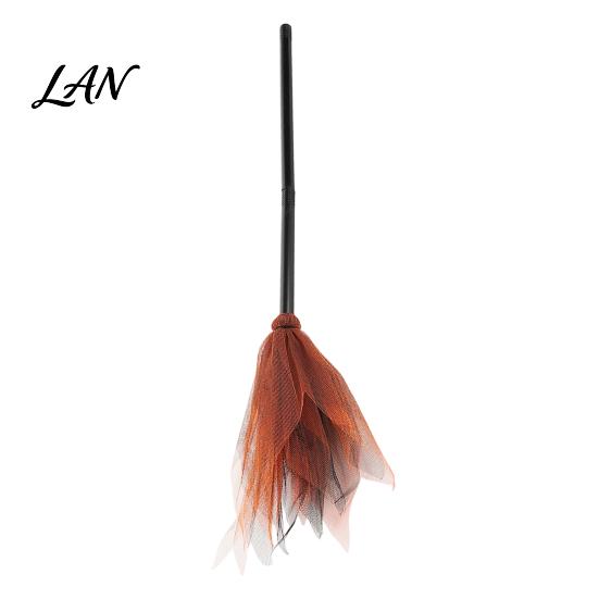 Reusable Cosplay Prop Halloween Witch Broom Prop, Detachable Mesh Wizard Broomstick for Costume Accessories Party Stage Performance, Haunted