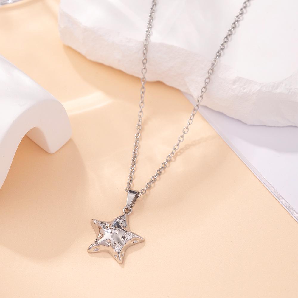 Kadın Lüks Titanyum Çelik Kolye Ucu Klavikula ve Uzun Kazak Kolyesi - Niş Tasarım