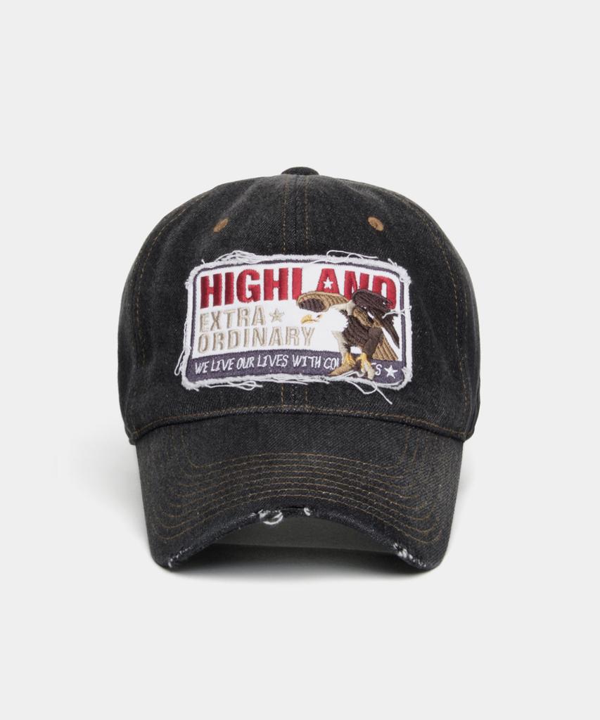 Peullaeto Washed Ball Cap High Ea Denim Cap Black