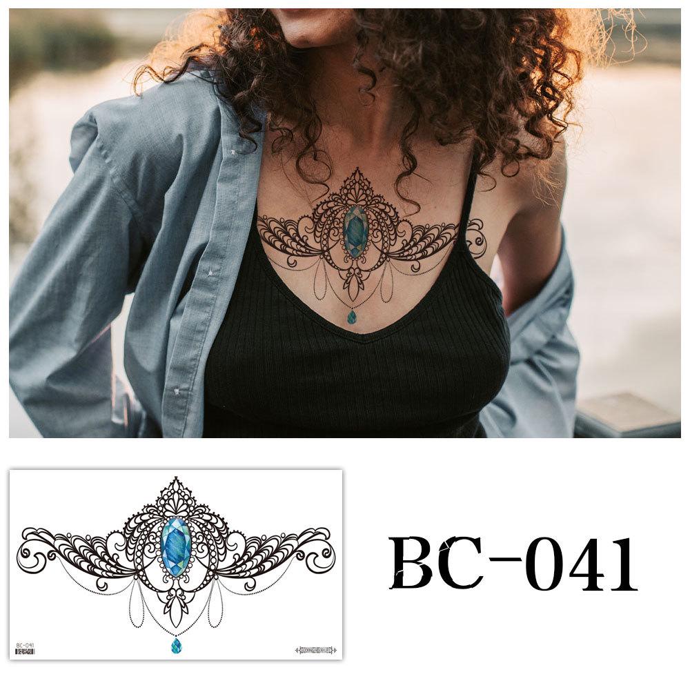 Waterproof Sexy Floral Tattoo Stickers for Chest & Clavicle