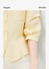 Relaxing commuting collar and waist cinching simple shirt