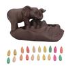Elefant Backflow Rökelsebrännare med 20 Rökelsekoner Röd Stengods Lindra Ångest Backflow Rökelsehållare för Te