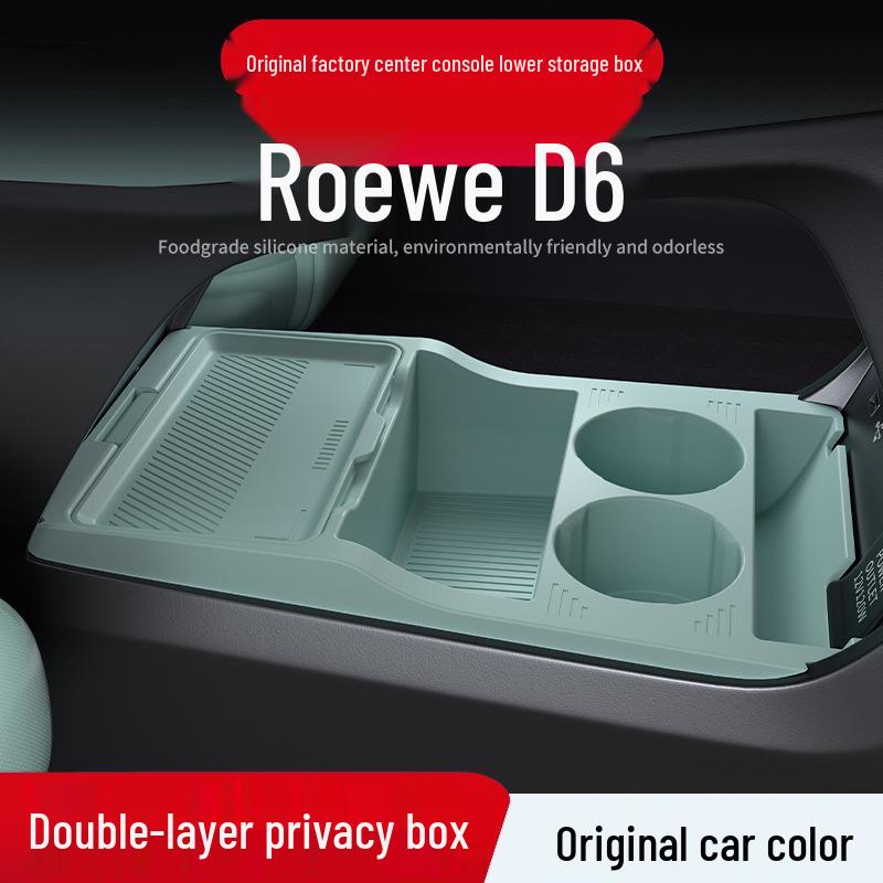 Roewe D6 Mittelkonsolen-Aufbewahrungsbox: Kompatibel mit 25 Modellen, Stauraum in der unteren Schicht für den Autoinnenraum.