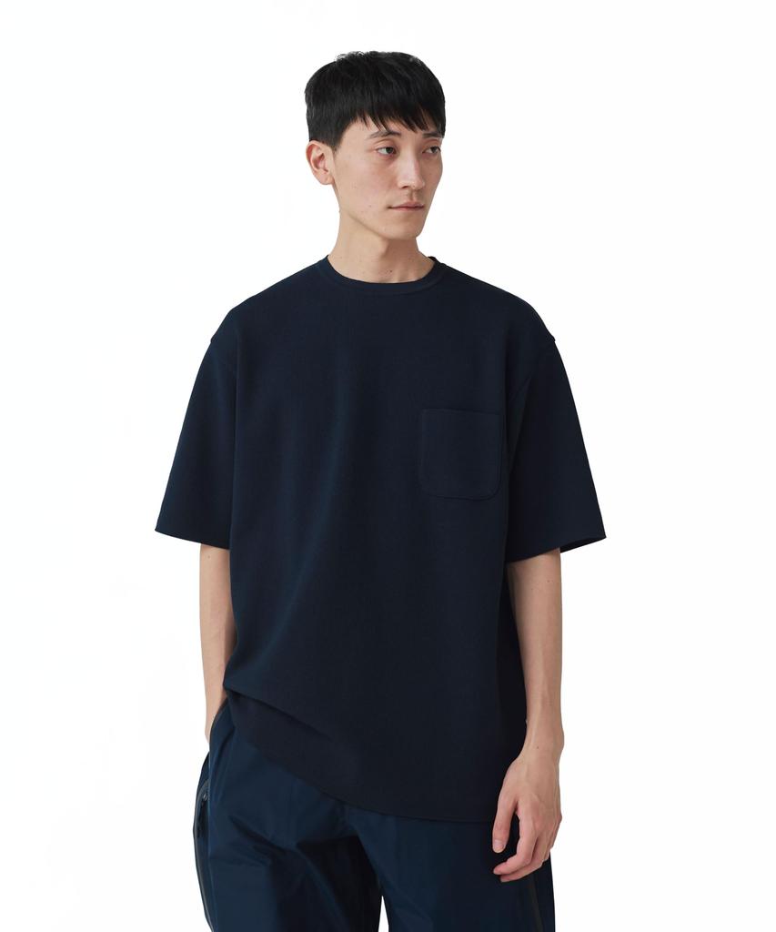 Snow Peak Knit Pullover Short Sleeve Size and Co/Pe KN-25SU002 T-Shirt, Navy, S, Men's Women's
