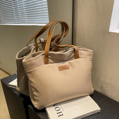 Einfache und hochwertige Tragetasche mit Kontrastfarben für Damen 2025 neue vielseitige Klassentasche lässige Schultertasche mit großem Fassungsvermögen