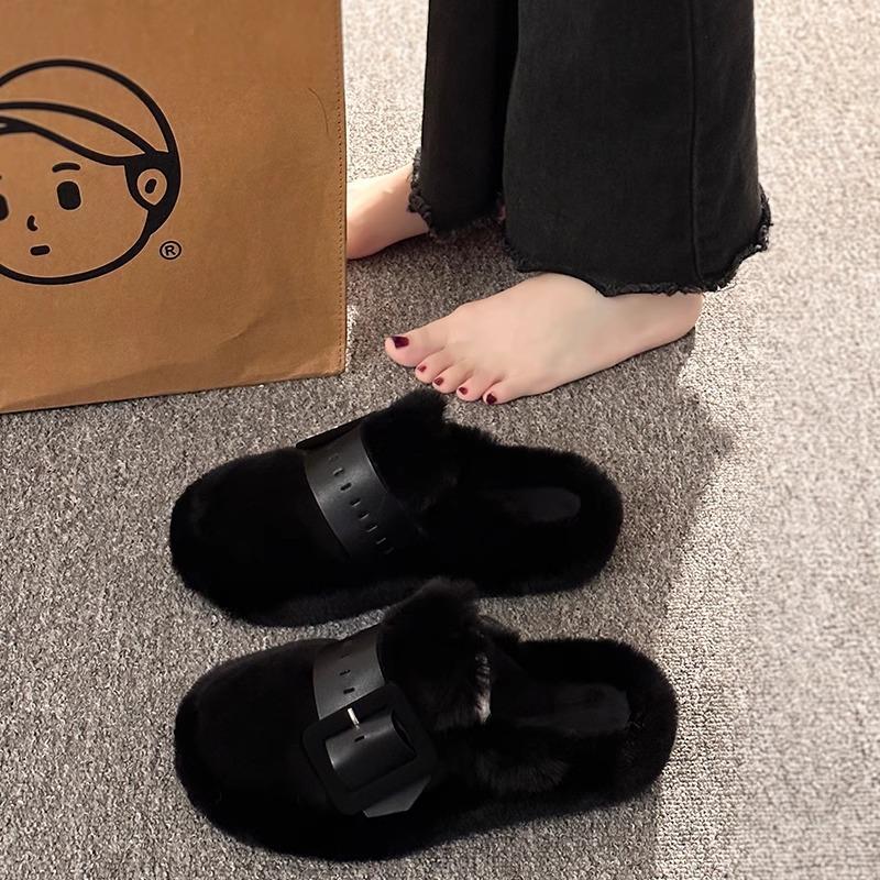 

Baotou Mao Mao slippers women wear autumn and winter new warm Internet celebrity muffin thick bottom home non-slip soft bottom cotton mop 35