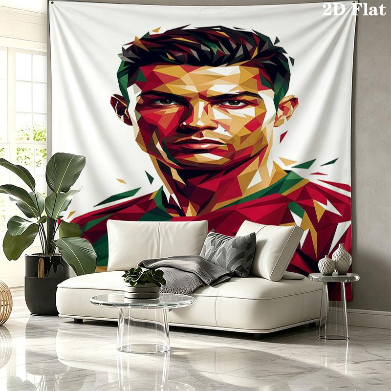 CR7 Cristiano Ronaldo Wall Tapestry Aesthetic Wall Hanging Printed Fabric Blanket Decorative Tapestries for Bedroom Living Room Home Decor