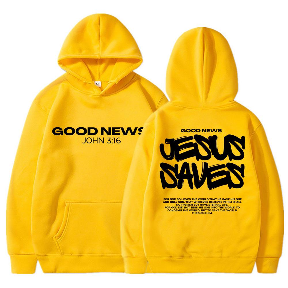 Christian Religious Jesus Saves Print Hoodie Men's Fashion Harajuku Faith Hoody Sweatshirt Fleece Oversized
